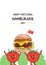 Red Green Playful Happy National Hamburger Day (Poster