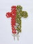 Red and green rosary combine into a large cross