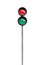 Red and green round traffic lights