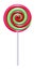 Red and green spiral candy. Strawberry mint lollipop.