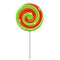 Red and green swirl lollipop. Sugar candy