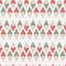 Red and Green Vintage Abstract Christmas Geometric Tree Holiday Vector Pattern