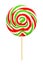 Red, green and white Christmas lollipop isolated