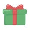 Red and green wrapped gift box decoration merry christmas