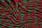 Red and green yarn background