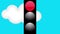 Red, green and yellow traffic lights animation