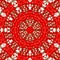 Red grenadine kaleidoscope, circular ornament, mandala