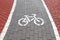 Red and Grey Brick Bicycle Way, Bikeway, Bike Line or Rike Path Symbol