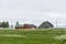 Red and grey houses on Norway Lofoten fjords