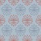 Red and grey tribal abstract seamless pattern on silver background.