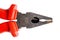 Red grip steel engineer equipment pliers with clipping path