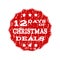 Red Grunge 12 DAYS OF CHRISTMAS Stamp Seal Watermark