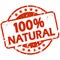 red grunge stamp with Banner 100% natural