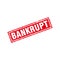Red Grungy Bankrupt Stamp Sign Template Vector
