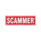 Red Grungy Scammer Stamp Illustration Template Vector