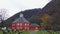 Red Grytten church in Rauma near Andalsnes in Norway in autumn