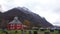 Red Grytten church in Rauma near Andalsnes in Norway in autumn