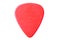 Red guitar pick up close isolated