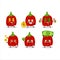 Red habanero cartoon character with cute emoticon bring money