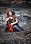 The red-haired girl with a violin