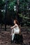 Red-haired girl in the woods