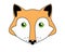 Red-haired green-eyed fox - vector full color illustration. Fox head - cute picture, baby, smile.