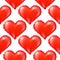 Red Halftone Heart Random Seamless Pattern on White Background