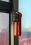 Red hammer, for breaking the window during emergency evacuation,