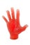 Red hand shaped candle