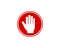 Red Hand stop sign - Hand Stop icon - security stop symbol prohibited icon danger ahead sign