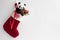 Red Hanging Sock, Christmas ornament for decoration