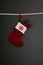 Red Hanging Sock, Christmas ornament for decoration