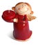 Red happy angel with clipping path