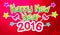 Red Happy New Year 2016 Greeting Art Paper Card