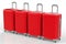 Red hard case luggages in a row