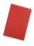 Red hardback book front cover, blank, isolated on white background, copy space