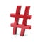 Red hashtags icon