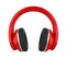 Red Headphones Isolated. 3D rendering