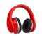 Red Headphones Isolated. 3D rendering