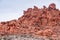 Red heap of cracked rocks at Valley of Fire, Nevada, USA