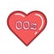 Red heart with 00s text inside, decorative art for trendy Y2K aesthetic, Love for 2000s vector