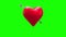 Red heart with an arrow turning on green background
