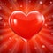 Red Heart And Background With Beams