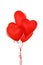 Red heart balloons isolated on a white