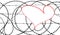Red heart in barbwire fence