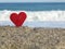 Red heart beach
