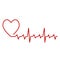 Red heart beat icon in cardiology medical design over white background vector illustration