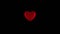 Red heart beats on a black background. Looped animated image of a cardiogram. 3d render