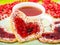 Red Heart biscuits with jam