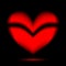 Red heart on a black background